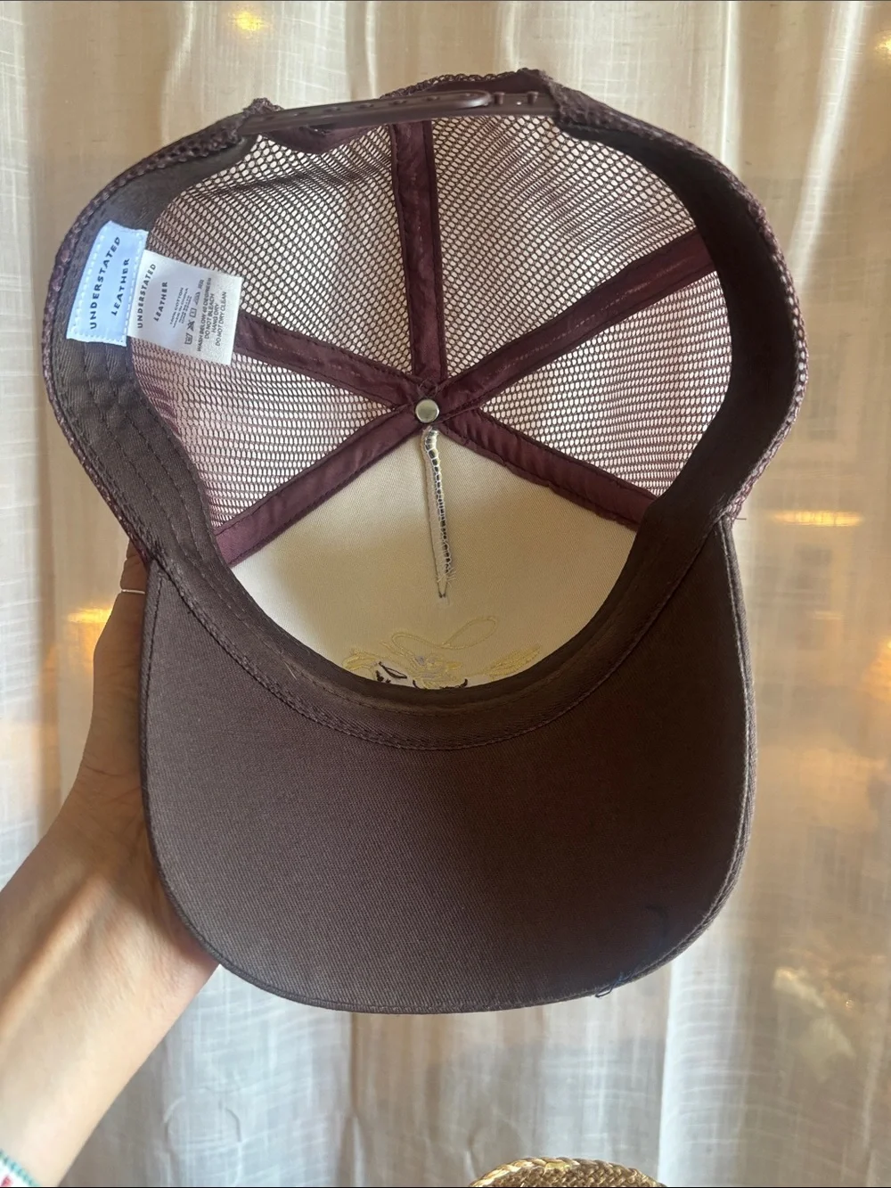 Giddy Up Embroidered Trucker Hat - Brown & Cream - Picture 4 of 7